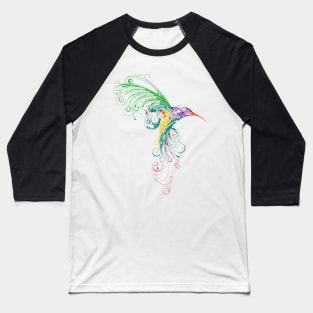 Colorful Hummingbird Drawing Baseball T-Shirt